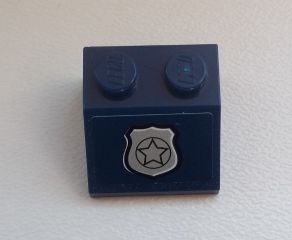 LEGO 3039pb073 Slope 45 2 x 2 with Silver Police Star Badge Pattern (Sticker) - Set 60008 - Main Product Image