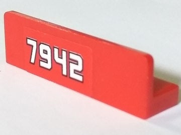 LEGO 30413pb017 Panel 1 x 4 x 1 with White '7942' Pattern (Sticker) - Set 7942 - Main Product Image