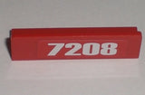 LEGO 30413pb023 Panel 1 x 4 x 1 with White '7208' Pattern (Sticker) - Set 7208 - Main Product Image
