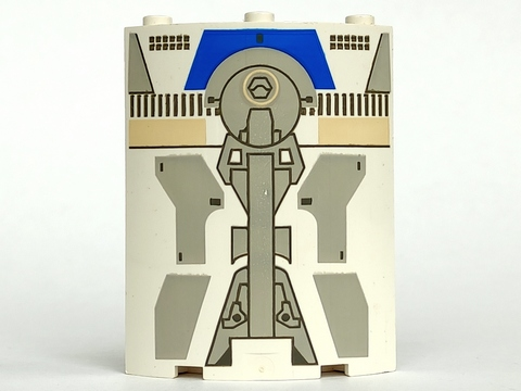 LEGO 30562px2 Cylinder Quarter 4 x 4 x 6 with SW Droid Escape Pattern - Main Product Image