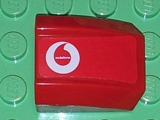 LEGO 30602pb032L Slope, Curved 2 x 2 Lip with Vodafone Pattern Left (Sticker) - Sets 8654 / 8375 - Main Product Image