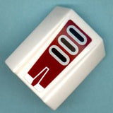 LEGO 30602pb039 Slope, Curved 2 x 2 Lip with 3 Black/Silver Bars Pattern (Sticker) - Set 8102 - Main Product Image