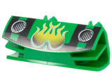 LEGO 30622pb01 Vehicle, Grille 1 x 4 with 2 Pins with Yellow Flames and Black Stripes Pattern - Main Product Image