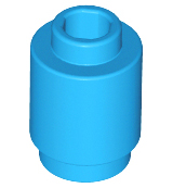 LEGO 3062 Brick, Round  1 x 1 in Dark Azure - Authentic LEGO Part