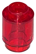 LEGO 3062 Brick, Round  1 x 1 in Trans-Red - Authentic LEGO Part