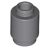 LEGO 3062 Brick, Round  1 x 1 in Dark Bluish Gray - Authentic LEGO Part