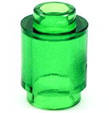 LEGO 3062 Brick, Round  1 x 1 in Trans-Green - Authentic LEGO Part
