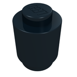 LEGO 3062a Brick, Round  1 x 1 - Solid Stud, Bottom Lip in Black - Authentic LEGO Part