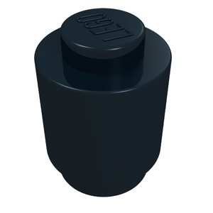 LEGO 3062a Brick, Round  1 x 1 - Solid Stud, Bottom Lip in Black - Authentic LEGO Part