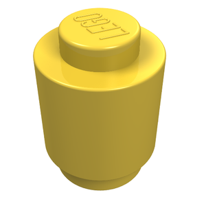 LEGO 3062a Brick, Round  1 x 1 - Solid Stud, Bottom Lip in Yellow - Authentic LEGO Part