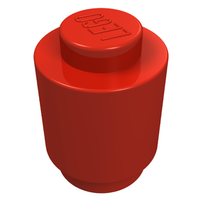 LEGO 3062a Brick, Round  1 x 1 - Solid Stud, Bottom Lip in Red - Authentic LEGO Part