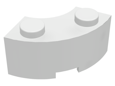 LEGO 3063 Brick, Round Corner 2 x 2 Macaroni with Stud Notch in White - Authentic LEGO Part