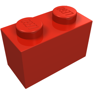 LEGO 3065 Brick 1 x 2 without Bottom Tube in Red - Authentic LEGO Part