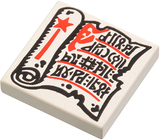 LEGO 3068p40 Tile 2 x 2 with Magic Scroll with Black Runes and Red Wand Pattern - Main Product Image