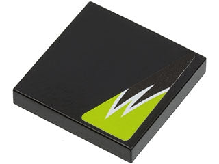 LEGO 3068pb0300L Tile 2 x 2 with  and Lime Flames Pattern Model Left Side (Sticker) - Set 8119 - Main Product Image