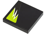 LEGO 3068pb0300R Tile 2 x 2 with  and Lime Flames Pattern Model Right Side (Sticker) - Set 8119 - Main Product Image