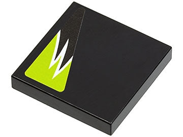 LEGO 3068pb0300R Tile 2 x 2 with  and Lime Flames Pattern Model Right Side (Sticker) - Set 8119 - Main Product Image