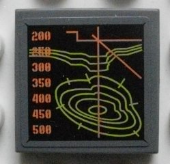 LEGO 3068pb0427 Tile 2 x 2 with Screen with Terrain Map and Height Levels Pattern (Sticker) - Set 8959 - Main Product Image