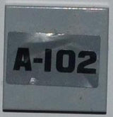 LEGO 3068pb0442 Tile 2 x 2 with Black &#39;A-102&#39; Pattern (Sticker) - Set 8199 - Main Product Image