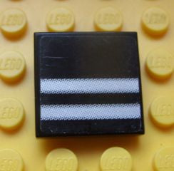 LEGO 3068pb0651 Tile 2 x 2 with 2 Silver Stripes Pattern (Sticker) - Set 8658 - Main Product Image