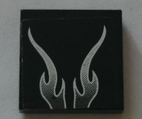 LEGO 3068pb0864 Tile 2 x 2 with Faded White Flames Pattern (Sticker) - Set 8164 - Main Product Image