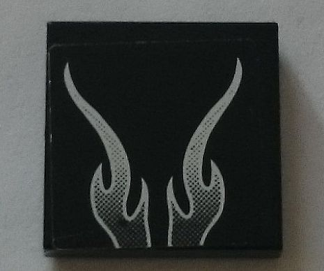 LEGO 3068pb0864 Tile 2 x 2 with Faded White Flames Pattern (Sticker) - Set 8164 - Main Product Image