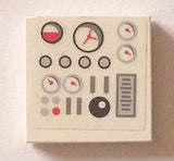 LEGO 3068pb0889 Tile 2 x 2 with Gauges and Buttons on Transparent Background Pattern (Sticker) - Set 5972 - Main Product Image