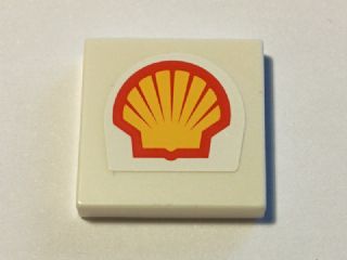 LEGO 3068pb0894 Tile 2 x 2 with Shell Logo Small Pattern (Sticker) - Set 40195 - Main Product Image