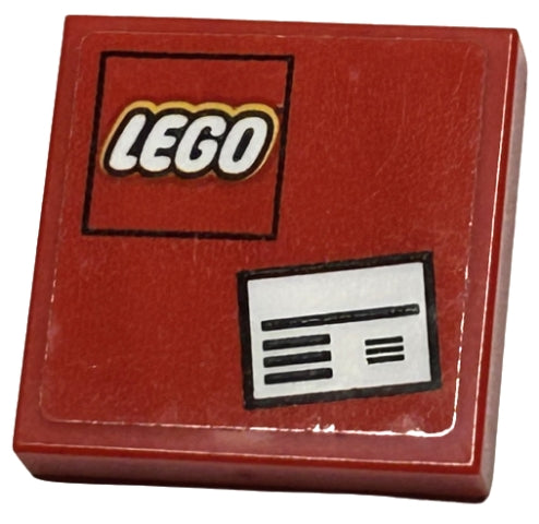LEGO 3068pb1005 Tile 2 x 2 with LEGO Logo and White Packing Label Pattern (Sticker) - Set 60101 - Main Product Image