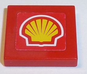 LEGO 3068pb1070 Tile 2 x 2 with Shell Logo on  Background Pattern (Sticker) - Set 8362 - Main Product Image