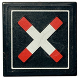 LEGO 3068pb1444 Tile 2 x 2 with Crossed Bars with Squared Ends and Thin Border (Train Crossing) Pattern (Sticker) - Sets 60051 / 60098 - Main Product Image