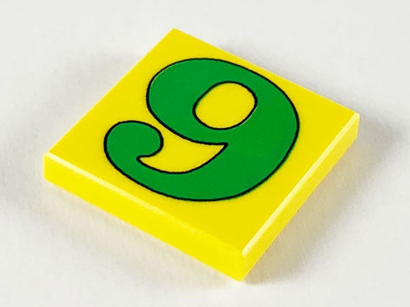 LEGO 3068pb2446 Tile 2 x 2 with Number  6 / 9 Green Pattern - Main Product Image