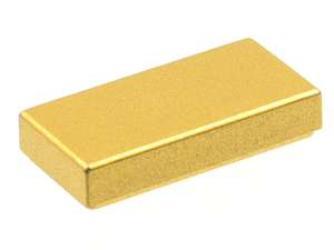 LEGO 3069 Tile 1 x 2 in Metallic Gold - Authentic LEGO Part