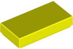 LEGO 3069 Tile 1 x 2 in Neon Yellow - Authentic LEGO Part