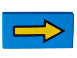 LEGO 3069p06 Tile 1 x 2 with Yellow Arrow Long with Black Outline Pattern - Main Product Image