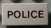 LEGO 3069pb0001 Tile 1 x 2 with &#39;POLICE&#39; Pattern - Main Product Image