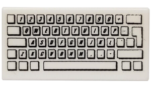 LEGO 3069pb0030 Tile 1 x 2 with Computer Keyboard Standard Pattern in White - Authentic LEGO Part