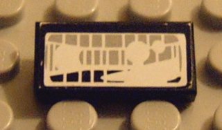 LEGO 3069pb0057 Tile 1 x 2 with Headlight Light Gray Pattern (Sticker) - Set 8858-1 - Main Product Image