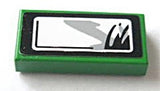 LEGO 3069pb0060R Tile 1 x 2 with Mirror Side-view Pattern Model Right (Sticker) - Set 8479 - Main Product Image
