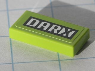 LEGO 3069pb0119 Tile 1 x 2 with Black and White &#39;DARX&#39; Pattern (Sticker) - Set 8119 - Main Product Image
