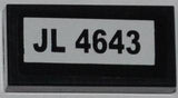 LEGO 3069pb0210 Tile 1 x 2 with &#39;JL 4643&#39; Pattern (Sticker) - Set 4643 - Main Product Image
