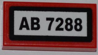 LEGO 3069pb0217 Tile 1 x 2 with &#39;AB 7288&#39; Pattern (Sticker) - Set 7288 - Main Product Image