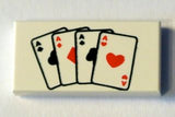 LEGO 3069pb0264 Tile 1 x 2 with Playing Cards Four Aces Pattern - Main Product Image
