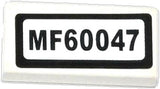 LEGO 3069pb0341 Tile 1 x 2 with &#39;MF60047&#39; Pattern (Sticker) - Set 60047 - Main Product Image