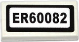 LEGO 3069pb0364 Tile 1 x 2 with &#39;ER60082&#39; Pattern (Sticker) - Set 60082 - Main Product Image