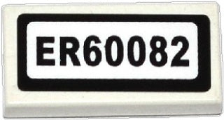 LEGO 3069pb0364 Tile 1 x 2 with &#39;ER60082&#39; Pattern (Sticker) - Set 60082 - Main Product Image