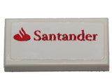 LEGO 3069pb0420 Tile 1 x 2 with Santander Logo Pattern (Sticker) - Set 40190 - Main Product Image