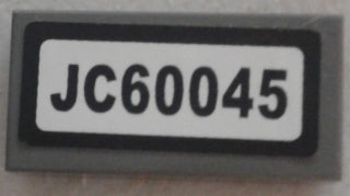 LEGO 3069pb0582 Tile 1 x 2 with Black &#39;JC60045&#39; Pattern (Sticker) - Set 60045 - Main Product Image