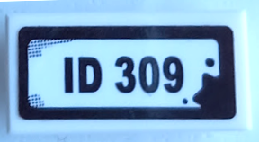 LEGO 3069pb1143 Tile 1 x 2 with 'ID 309' Pattern (Sticker) - Set 70421 - Main Product Image