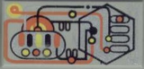 LEGO 3069px25 Tile 1 x 2 with Silver, Orange, Yellow, Black Circuitry Pattern - Main Product Image